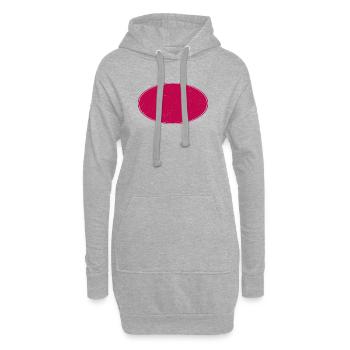 Ovaler Background schmutzig weinrot - Hoodie-Kleid - Grau meliert - Vorne