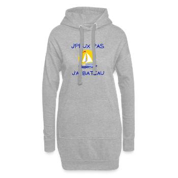 bateau à voile, voilier, fan de voile - Sweat-shirt à capuche long Femme - gris chiné - Devant