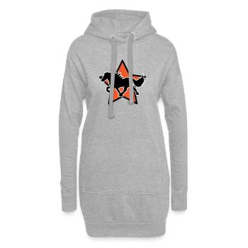 Hengst Galopp Islandpferde Cool Pferdenarr - Hoodie-Kleid - Grau meliert - Vorne