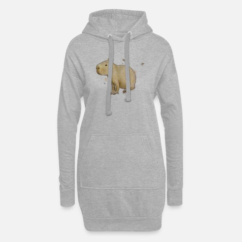 Capybara - Hoodie-Kleid - Grau meliert