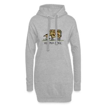 Kuh Muh Flage - Hoodie-Kleid - Grau meliert - Vorne