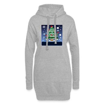 INSTALLATIONS SANITAIRES PLOMBIER DE NOËL PÖMPEL - Sweat-shirt à capuche long Femme - gris chiné - Devant