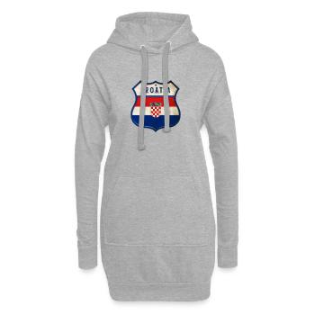 Kroatien Flaggen Wappen Design - Hoodie-Kleid - Grau meliert - Vorne