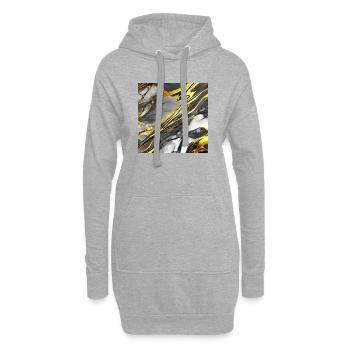 Marmor Schwarz Gold Textur - Hoodie-Kleid - Grau meliert - Vorne