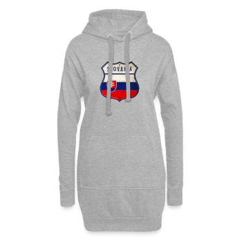 Slowakei Flaggen Wappen Design - Hoodie-Kleid - Grau meliert - Vorne