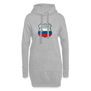 Slowenien Flaggen Wappen Design - Hoodie-Kleid - Grau meliert - Vorne