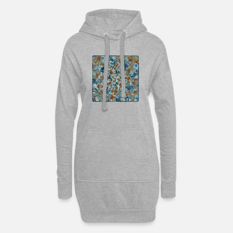 Abstraktes Camouflage Muster - Hoodie-Kleid - Grau meliert