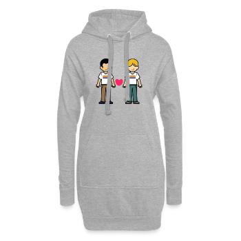 Partenariat homosexuel Cœur LGBT - Sweat-shirt à capuche long Femme - gris chiné - Devant
