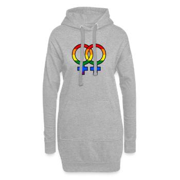 Mariage homosexuel Fierté des relations LGBT - Sweat-shirt à capuche long Femme - gris chiné - Devant