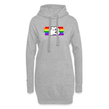 Égalité homosexuelle Rainbow Lesbienne - Sweat-shirt à capuche long Femme - gris chiné - Devant
