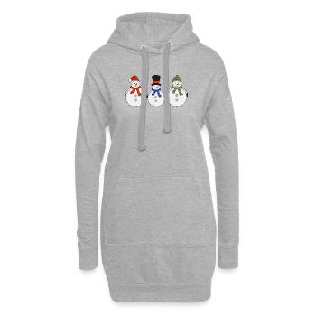 Snowmen Winter has come - Hoodie Dress - heather grey - Front