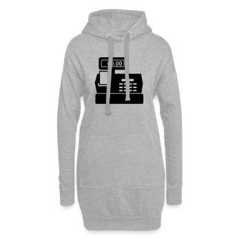 Kasse für Supermarkt - Hoodie-Kleid - Grau meliert - Vorne
