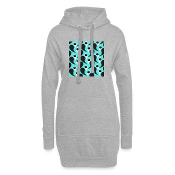 orientalische grafik, Paysleymuster blautöne - Hoodie-Kleid - Grau meliert - Vorne