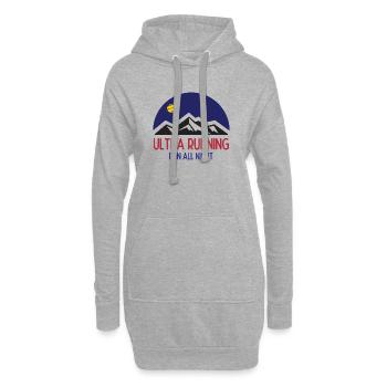 Ultra Running – Laufen Sie die ganze Nacht - Hoodie-Kleid - Grau meliert - Vorne