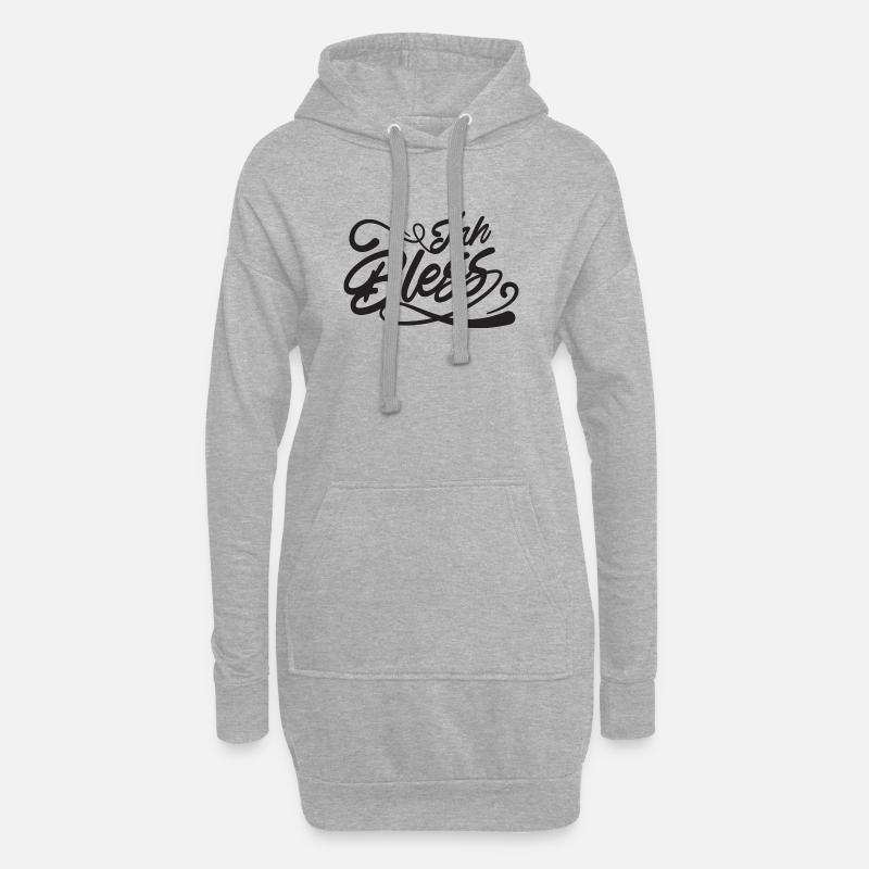 Jah Bless Script - Hoodie-Kleid - Grau meliert