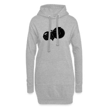 machine à scier la pierre - Sweat-shirt à capuche long Femme - gris chiné - Devant