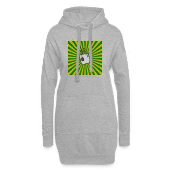 Sunburst Tea green yellow-Sonnenaufgang Teetasse - Hoodie-Kleid - Grau meliert - Vorne