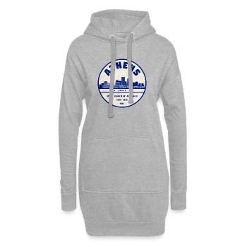 Athens Skyline Vintage Badge Blau - Hoodie-Kleid - Grau meliert - Vorne