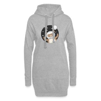 Mignon Astronaute Bear dans le style comique - Sweat-shirt à capuche long Femme - gris chiné - Devant