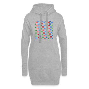 30, unisex, geburtstagsmuster - Hoodie-Kleid - Grau meliert - Vorne