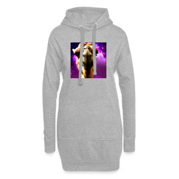 Tête de dromadaire - Chameau - Sweat-shirt à capuche long Femme - gris chiné - Devant