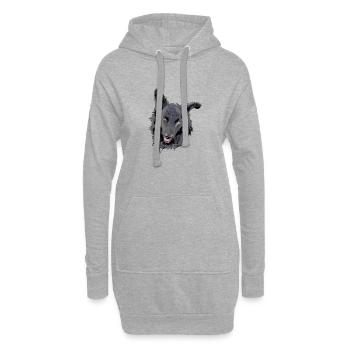 Mudi - Sweat-shirt à capuche long Femme - gris chiné - Devant