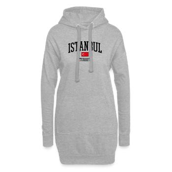 Motif du drapeau d’Istanbul Turquie Graphique - Sweat-shirt à capuche long Femme - gris chiné - Devant