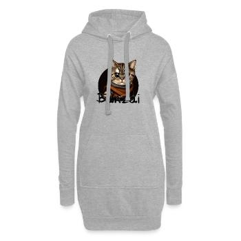 Banzai Katze Weltraumabenteuer - Hoodie-Kleid - Grau meliert - Vorne