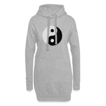 Yoga Shirts, Yin und Yang mosaikmuster - Hoodie-Kleid - Grau meliert - Vorne