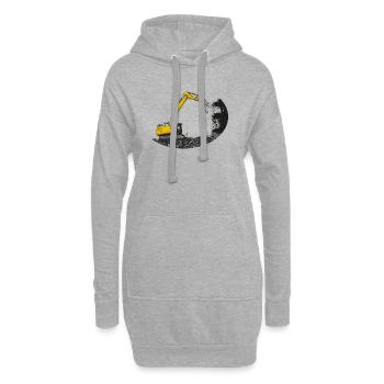 Pelle détachable avec cisaille à ferraille - Sweat-shirt à capuche long Femme - gris chiné - Devant