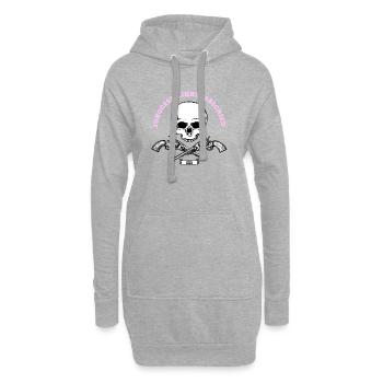 Junggesellinnenabschied XXX Schädel (MC) (Rosa) - Hoodie-Kleid - Grau meliert - Vorne
