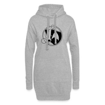 Blaireau en forme géométrique - Conception d’art au trait - Sweat-shirt à capuche long Femme - gris chiné - Devant
