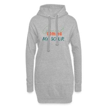 Génial comme ma soeur tenue assortie familial - Sweat-shirt à capuche long Femme - gris chiné - Devant