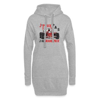 J'peux pas j'ai grand prix cadeau course voiture - Sweat-shirt à capuche long Femme - gris chiné - Devant