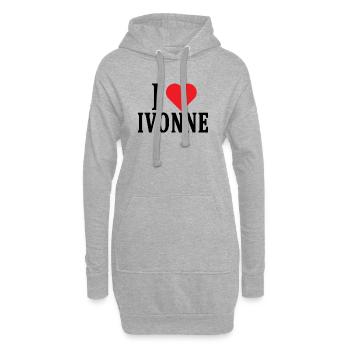 T-Shirt I love Ivonne T-Shirt Geschenkidee - Hoodie-Kleid - Grau meliert - Vorne