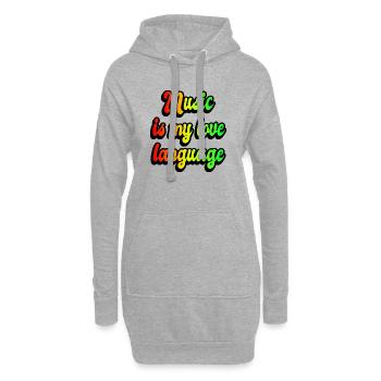 La musique est ma langue préférée - Sweat-shirt à capuche long Femme - gris chiné - Devant