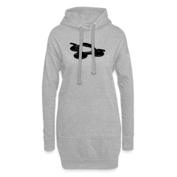 Aspirateur en verre à trois ventouses - Sweat-shirt à capuche long Femme - gris chiné - Devant