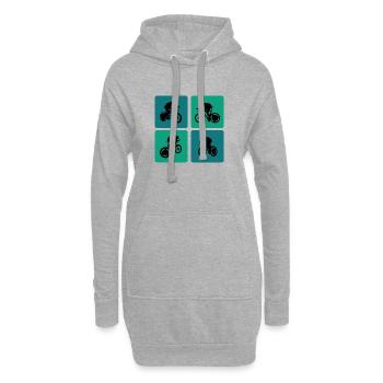 Conception de vélo de route - Sweat-shirt à capuche long Femme - gris chiné - Devant