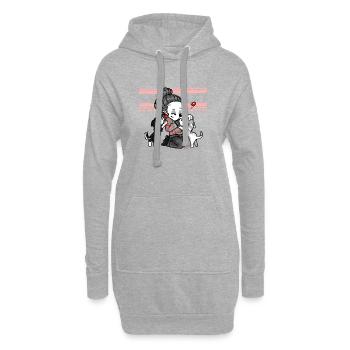 Chien Maman Chien Maman Noël - Sweat-shirt à capuche long Femme - gris chiné - Devant