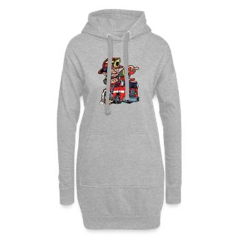 Feuerwehrmann Feuerwehr Feuerwehrauto Lebensretter - Hoodie-Kleid - Grau meliert - Vorne