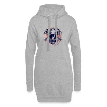 Brandschutz Feuerwehr Feuerwehrhelm Lebensretter - Hoodie-Kleid - Grau meliert - Vorne