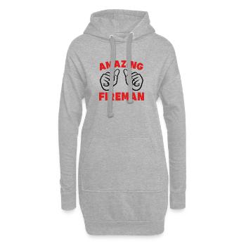 Déclaration professionnelle des pompiers de protection contre les incendies - Sweat-shirt à capuche long Femme - gris chiné - Devant
