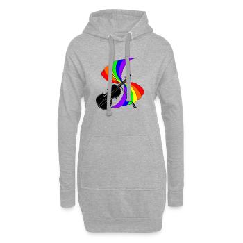 Violon avec musique arc-en-ciel, beau logo pour violon f - Sweat-shirt à capuche long Femme - gris chiné - Devant