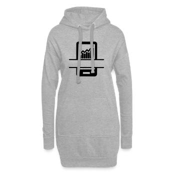 Meilleur graphique de résultats dans smartphone - Sweat-shirt à capuche long Femme - gris chiné - Devant