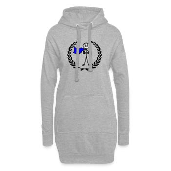 Héros en couronne de laurier les bras croisés - Sweat-shirt à capuche long Femme - gris chiné - Devant