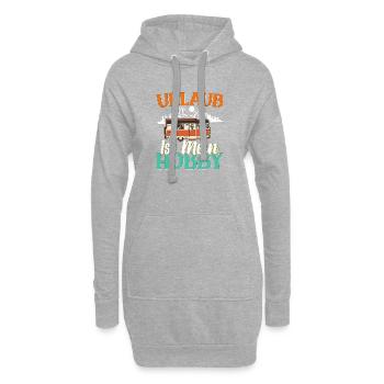 Urlaub ist mein Hobby - Relaxen - Erholung - Hoodie-Kleid - Grau meliert - Vorne