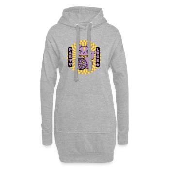 Party lucky cat - Hoodie Dress - heather grey - Front