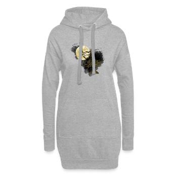 knorriger halloween-Baum, gothic motiv, Monde - Hoodie-Kleid - Grau meliert - Vorne