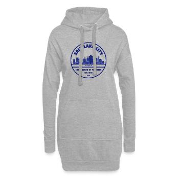 Salt Lake City Skyline Wappen - Hoodie-Kleid - Grau meliert - Vorne