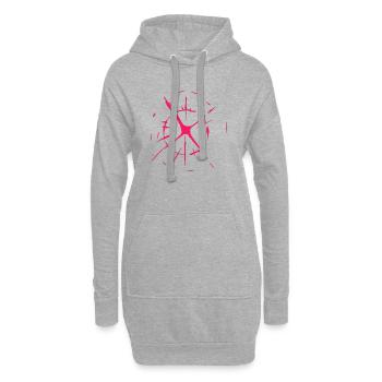 splash bunt farbe muster aufdruck comic style pink - Hoodie-Kleid - Grau meliert - Vorne